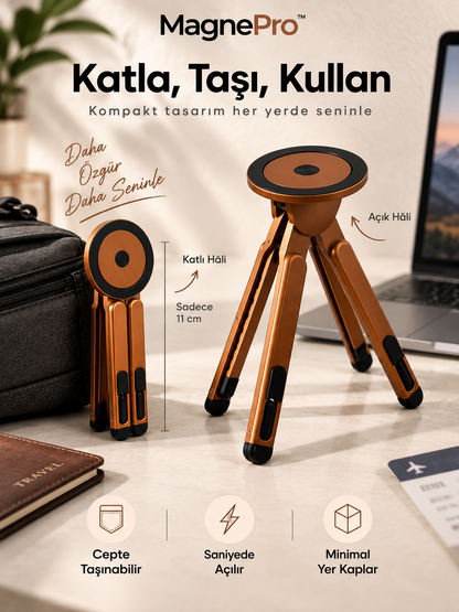 MagnePro™ 4'ü 1 Arada Manyetik Katlanabilir Alüminyum Stant & Tripod